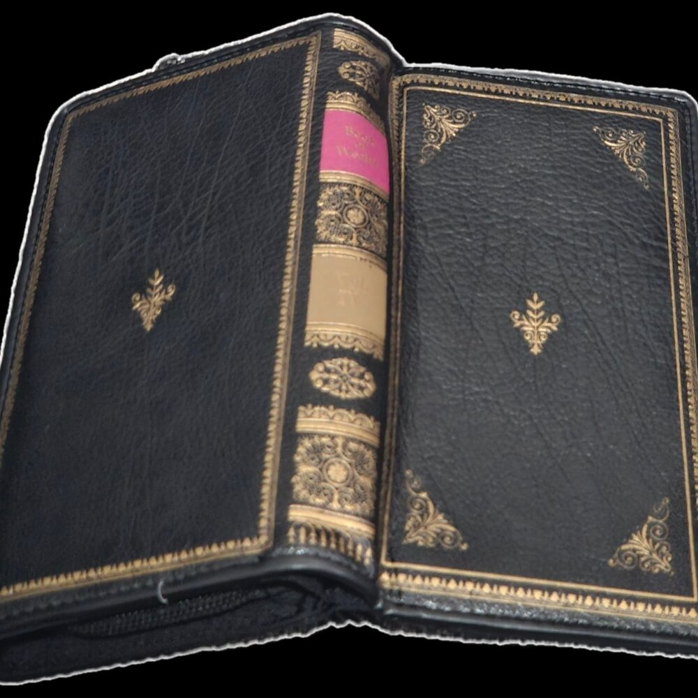 Novelty "Book of Wealth" Vol IV Zip Around Wallet - Vintage Book Clutch
